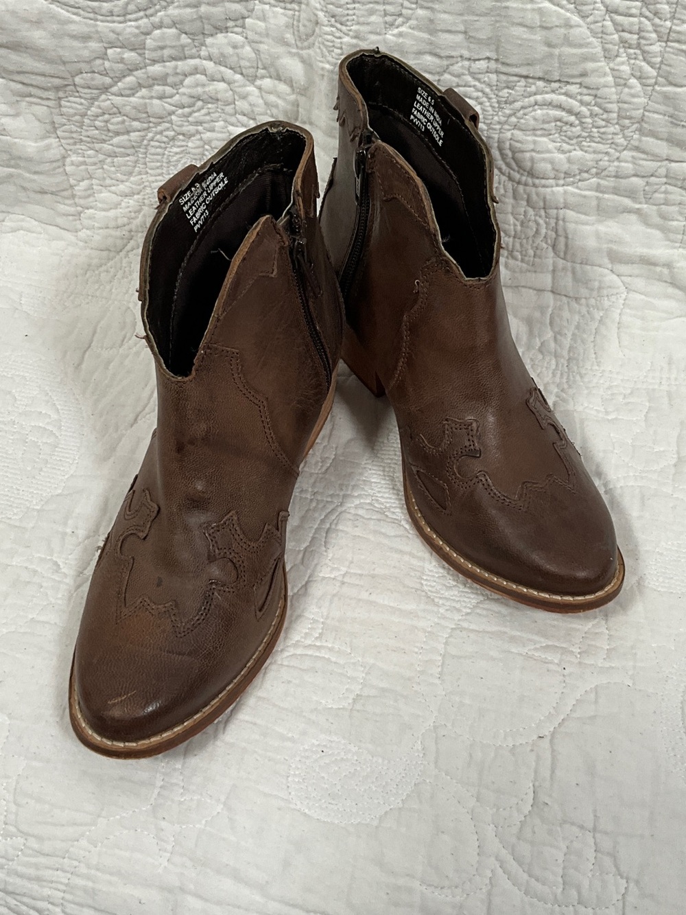 Very Volatile Brown Leather Ankle Booties